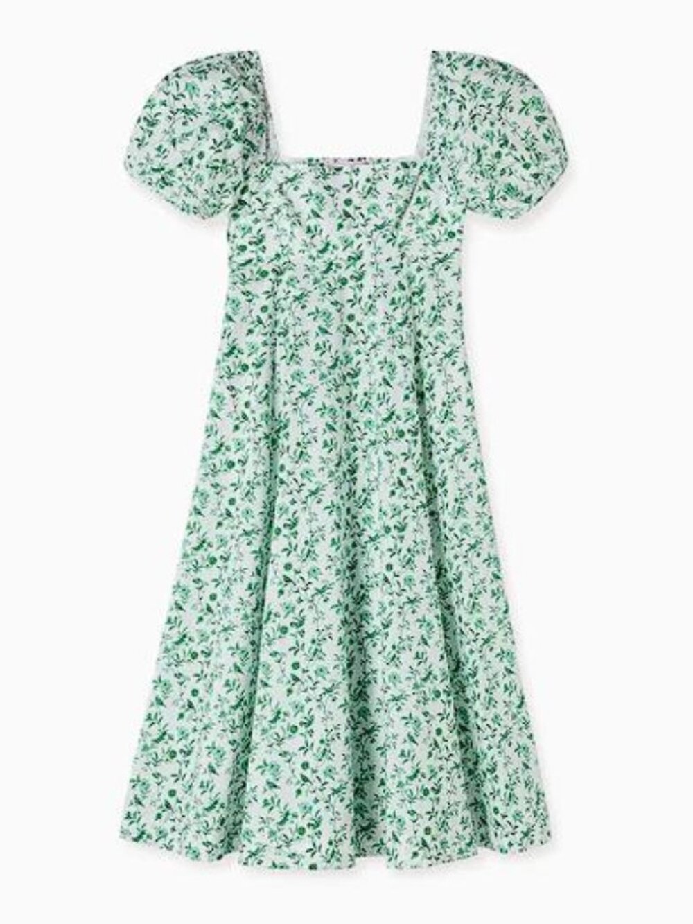 HILL HOUSE HOME X LA COQUETA Women's Green Bird Floral Matilda Dress Size S - Picture 2 of 14